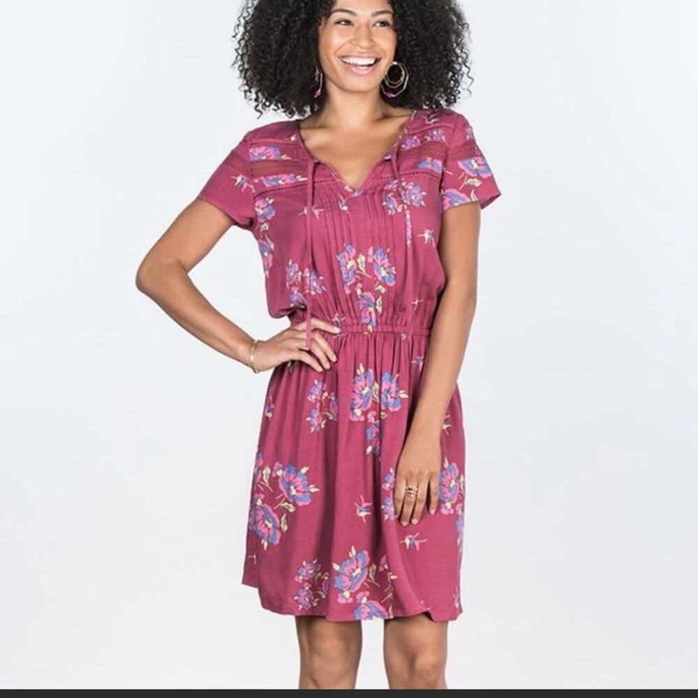 Matilda Jane Art Class Floral Mauve Dress large